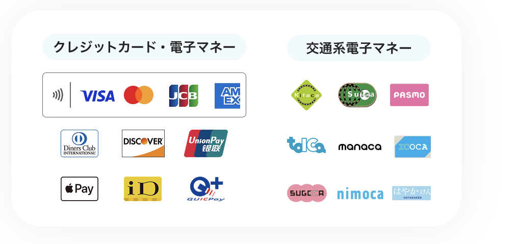 エアペイの対応決済種類