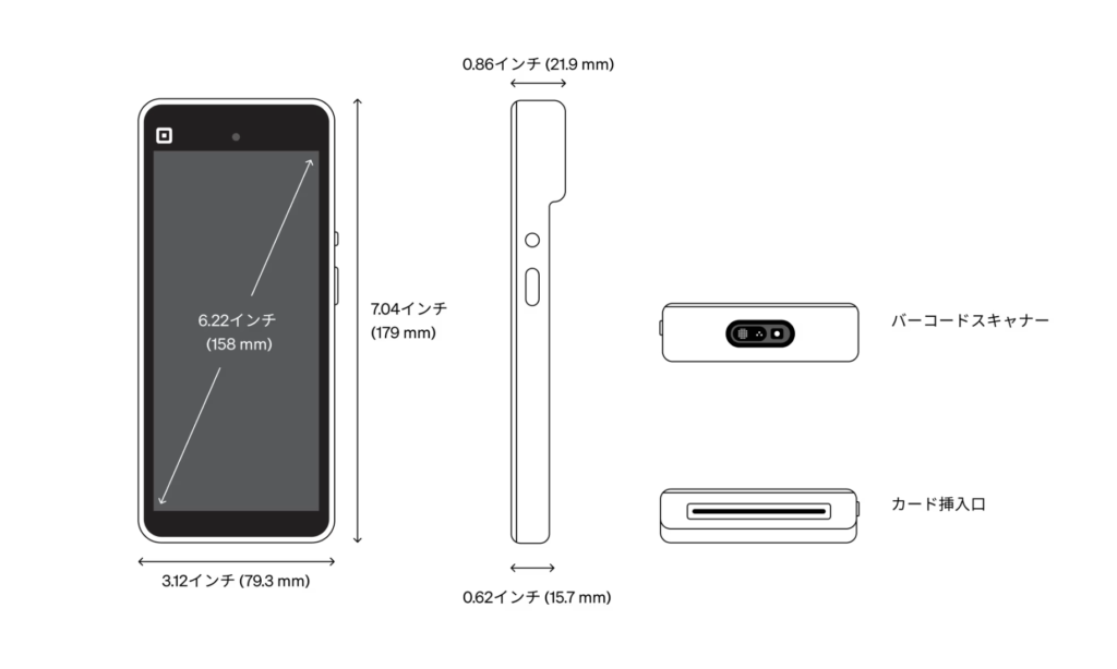スクエアハンディのサイズ感