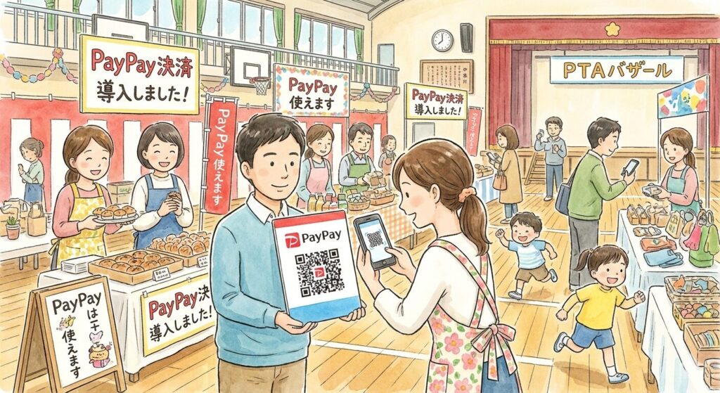バザーでPayPayを導入したイメージ