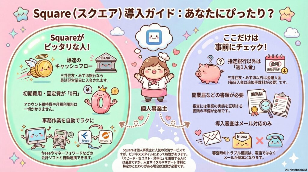スクエアが向いている個人事業主と向いていない個人事業主