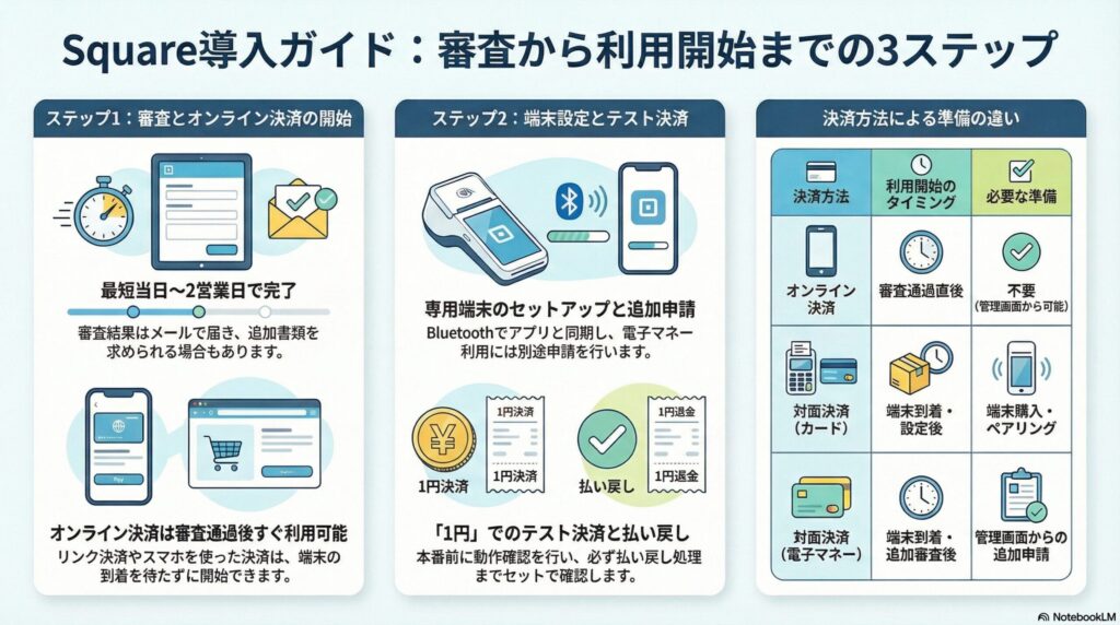 スクエアの個人事業主が利用開始するまでの流れ