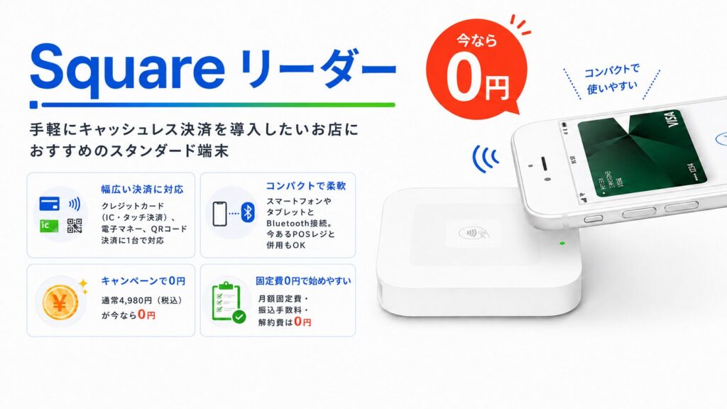 全東信からスクエア乗り換えで無料でもらえるスクエアリーダーについて